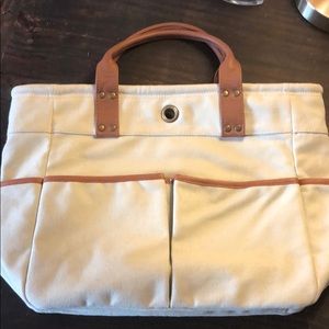 LEVENGER canvas utility tote 6 exterior pockets!